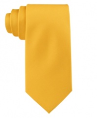 A sleek, slender construction makes this smooth silk tie a smart addition to any guy's Monday through Friday rotation.