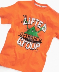 Growth spurt. Expand his casual style roots with this graphic t-shirt from LRG.