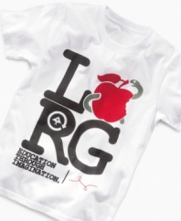 Dig in! Encourage him to create within his mind with this LRG graphic tee shirt.