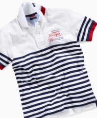 Prep him with style, this striped polo shirt is a fantastic look to fall into. From Tommy Hilfiger, one of Macy's favorite brands!