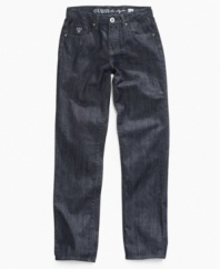 These jeans rock. A modern fit makes these jeans from Guess a must-have addition to his wardrobe.