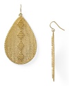 Lauren Ralph Lauren taps into the exotically textured trend with this pair of gold-plated teardrop earrings, flaunting a bold shape and subtle detailing.
