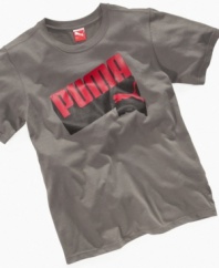 Add an extra dimension to his back-to-school wardrobe with a 3D logo T-Shirt from Puma.