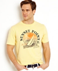 Chill out with style. This graphic t-shirt from Nautica enhances your smooth summer vibe.
