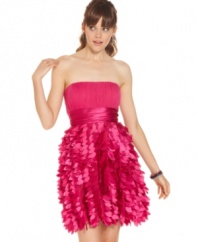 A skirt of fluttery petals lends dreamy style to this stand-out strapless dress from Jump!
