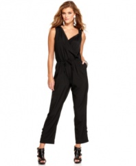 Ease into fashion's jumpsuit craze with this chic, wrap style from Jessica Simpson!