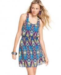 Take your style to global destinations with a racerback dress enlivened by a super colorful, tribal print! From Eyeshadow.