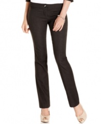 The classic pinstripe trouser gets a modern revamping with this style from BCX that sports chic, skinny leg design!