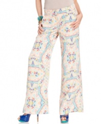 Captivating print plus palazzo style make these trousers from Jessica Simpson a bold statement piece!