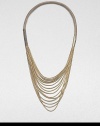 Metallic strands of suede, wrapped with lurex and chain details.Drop, about 14LeatherMade in Italy of imported fabric
