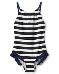 Juicy Couture Girls' Striped Mailot Swimsuit - Sizes 2-12