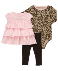The perfect choice. Whether you want to go princess or exotic, this 3-piece bodysuit, shirt and legging set from Carter's offers options you'll love.