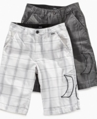Plaid really pops, and so will his style in these shorts from Hurley.