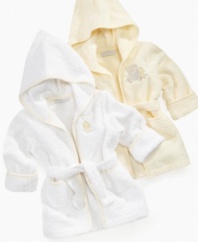 In the lap of luxury. Pamper them like they should be in this precious terrycloth robe from First Impressions.