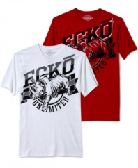 With a bold graphic, this Ecko Unltd graphic tee takes no prisoners in your casual collection.