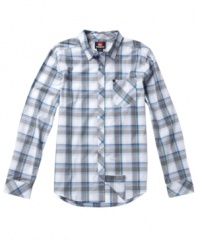The perfect plaid. This shirt from Quiksilver redefines your weekend wardrobe with a chilled-out pattern.
