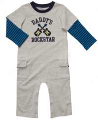 Are you ready to rock? Get him ready to take the stage in this jammin' coverall outfit from Carter's.