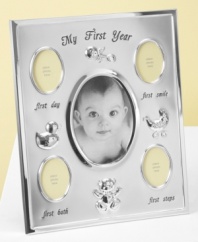 Preserve baby's milestones in this perfectly elegant frame from First Impressions and enjoy beautiful memories day after day.