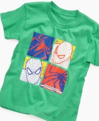 For the superfan of Spiderman: A T-Shirt from Mad Engine with four times the graphic power.