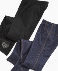 Whether she's rocking jeggings or a touch of studded sparkle, she'll stay on trend and super comfortable in these elastic-waist leggings from So Jenni.