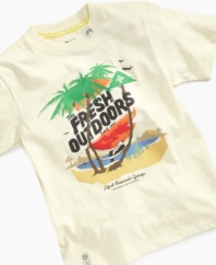 Make the sun a little less scorching for your cool little guy with this fresh t-shirt from LRG.