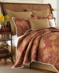 Give your room a make-under with the relaxed, beachy style of Tommy Bahama's Orange Cay quilted sham. An earthy palette and wicker-inspired print give this coordinating element a stylish, contemporary feel.