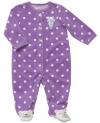 Wrap her up in bear hugs with this darling polka-dot, footed coverall from Carter's.