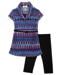 Cozy cute. She can wrap herself up in this cowl-neck dress from BCX and stay stylish even when the sun goes down.
