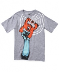 This tee from DC Shoes gives him a skate style for his summer look.