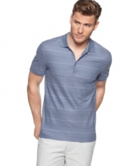 Highlight your summer-ready physique with this slim-fit polo shirt from Calvin Klein.