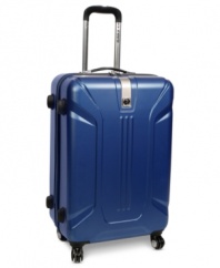 Eight, just great! Set on eight 360º spinner wheels, this dependable suitcase is ready to roll at every corner, twist and turn. Absorbing impact and protecting your belongings in divided interior compartments, the hardside construction is the perfect travel choice and expands 2 for extra packing capacity.