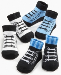 Lace up! He'll be ready to get in the game with a pair of these socks from this Baby Starters 3-pack.