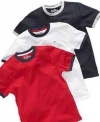 Back to the basics. He'll love sticking with what works in this comfy t-shirt from Tommy Hilfiger.