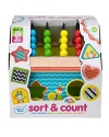 With a roof made of colorful counting beads, your little one will count, sort and color-match 6 wooden shapes.