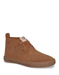 The Brockman sneaker is rendered in a desert boot silhouette, soft suede upper and lining and a rugged rubber sole.