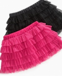 She'll love running her hands through the fun floaty ruffles of this tiered skirt from So Jenni.
