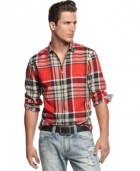 A casual classic. This plaid shirt from INC International Concepts will be a staple of your summer style.