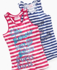 No need to go back to the drawing board. This tank from Guess will glam up her casual style in an instant. (Clearance)