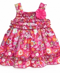 Brighter than the sun. She'll be beaming in this sweet and colorful sundress from Sweet Heart Rose.