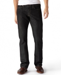 A sleek, slim fit puts a modern twist on these comfortable throwback jeans from Levi's.