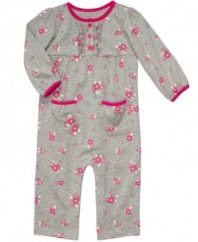 She'll blossom as lovely as a flower garden in this precious coverall from Carter's.