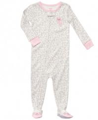 Her dreams will be the cat's meow in this fun animal-print footed coverall from Carter's.