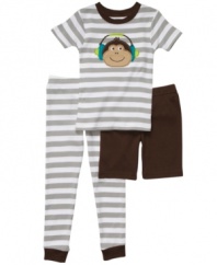 No matter the temperature, he'll be ready to have a swinging good time in this shirt, shorts and pants set from Carters.