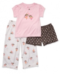 Do a little dance. She'll love the fun prints and comfy feel of this sleepwear set from Carter's.