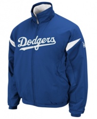 Stay on top of your game. Be prepared for extra innings in this comfortable Los Angeles Dodgers jacket with Therma Base technology from Majestic.