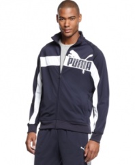 Get sporty style in quick fashion with this track jacket from Puma.