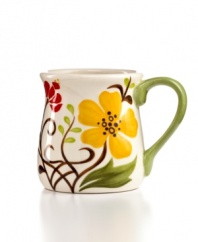 Hand painted with folksy florals, the Jardin mug from Vida by Espana delivers colorful fresh-for-spring style along with everyday durability.