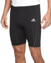 On the run. Make good time in these adidas shorts designed to keep you comfortable with Climacool technology .