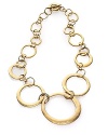 Add sophisticated shine to your look with this hammered link necklace from Lauren by Ralph Lauren.