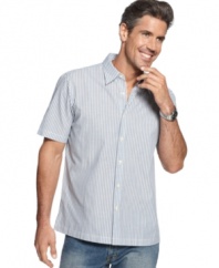 Keep your daytime look casually cool with this sweet striped shirt from John Ashford.